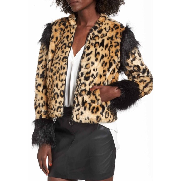leith faux fur jacket